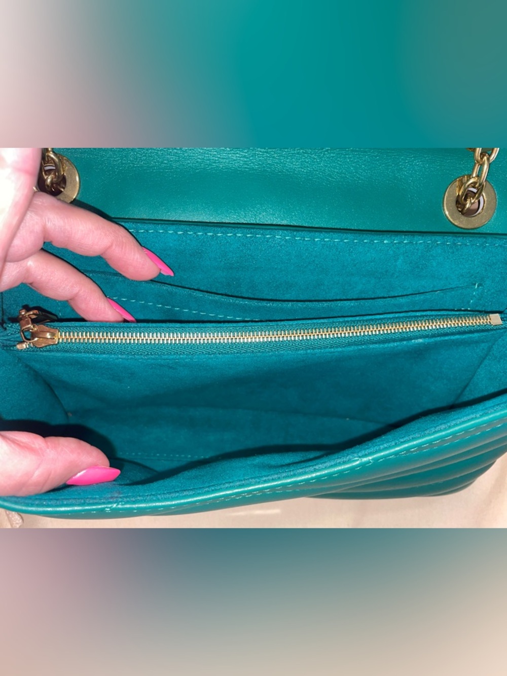 💚✨Louis Vuitton Teal Quilted Leather Bag✨💚 - Picture 15 of 17